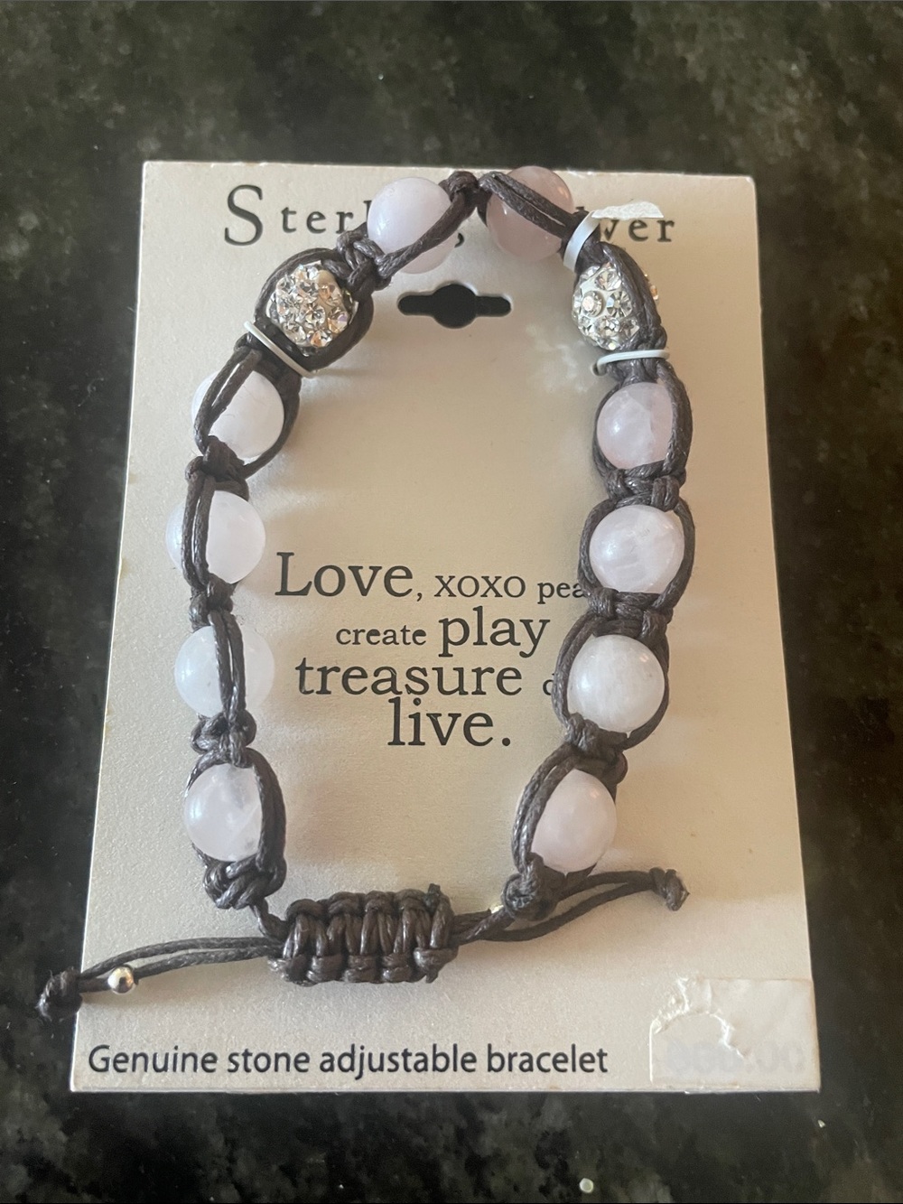 Adjustable Rose Quartz Beaded Bracelet - Genuine Stone